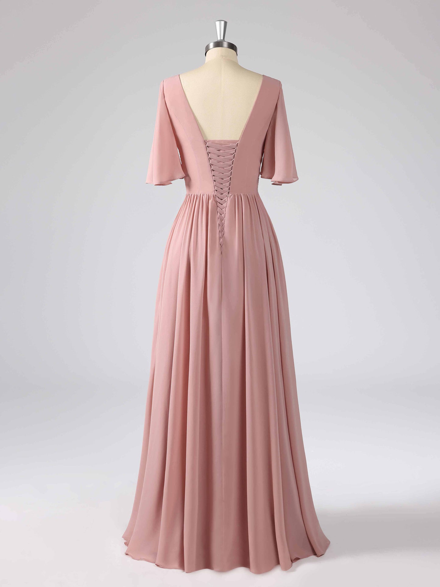 Layla Modest A-line Boat Neck Bridesmaid Dresses with Slit