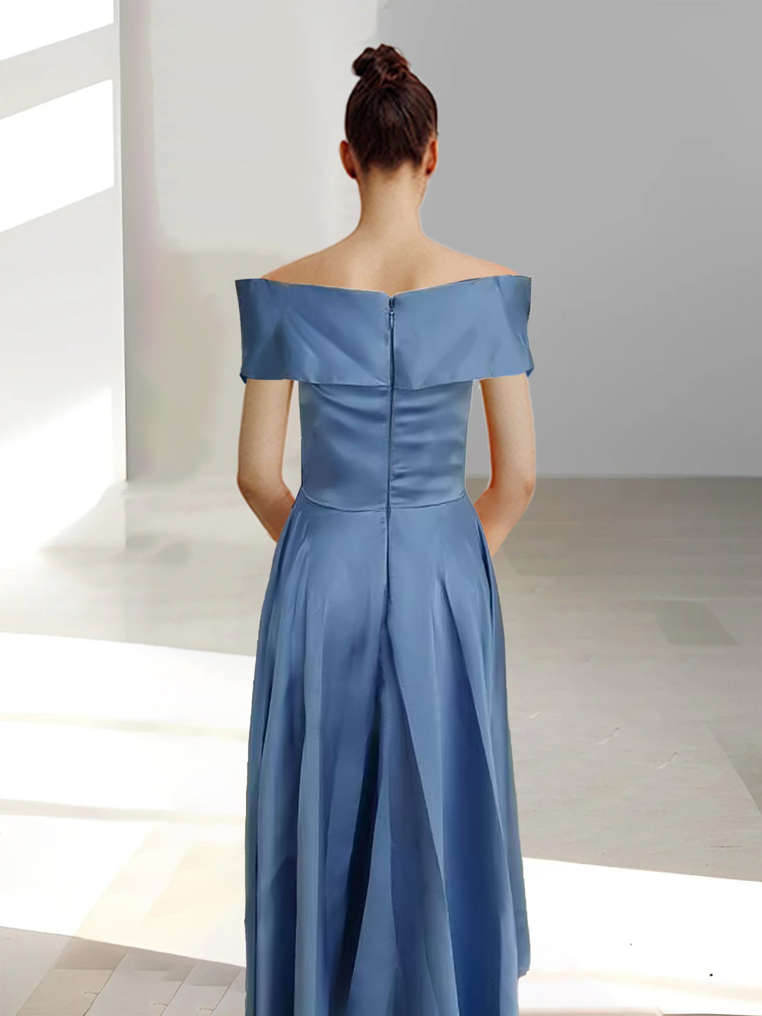 A-Line/Princess Off-the-Shoulder Sleeveless Ankle-Length Mother of the Bride Dresses with Pockets