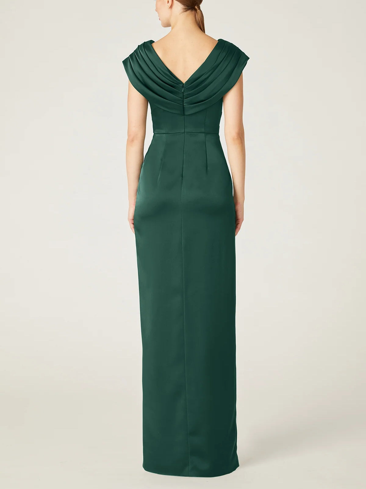 Sheath/Column V-Neck Sleeveless  Floor-Length Mother Of The Bride Dress with Ruffles