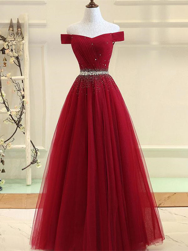 Fabulous Tulle Ball Gown Prom Dresses With Rhinestones