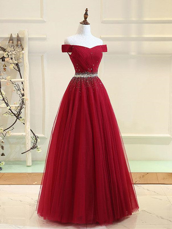 Fabulous Tulle Ball Gown Prom Dresses With Rhinestones