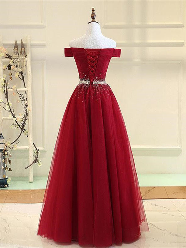 Fabulous Tulle Ball Gown Prom Dresses With Rhinestones