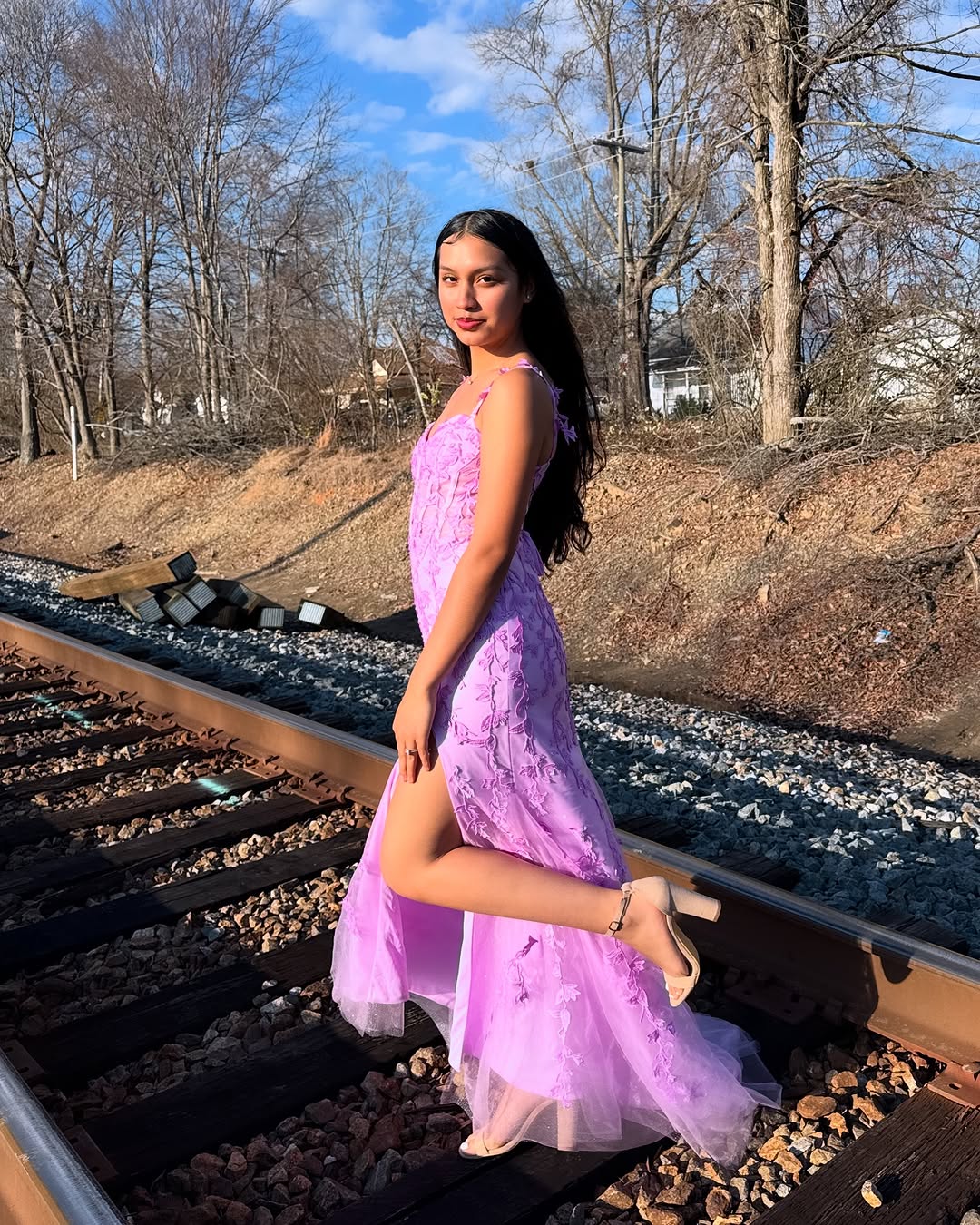 Sparkly Light Blue Beaded Mermaid Long Prom Dress