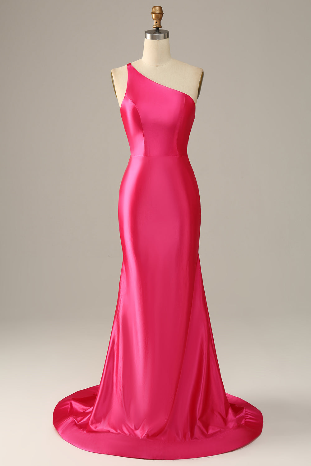 Fuchsia One Shoulder Mermaid Prom Dress