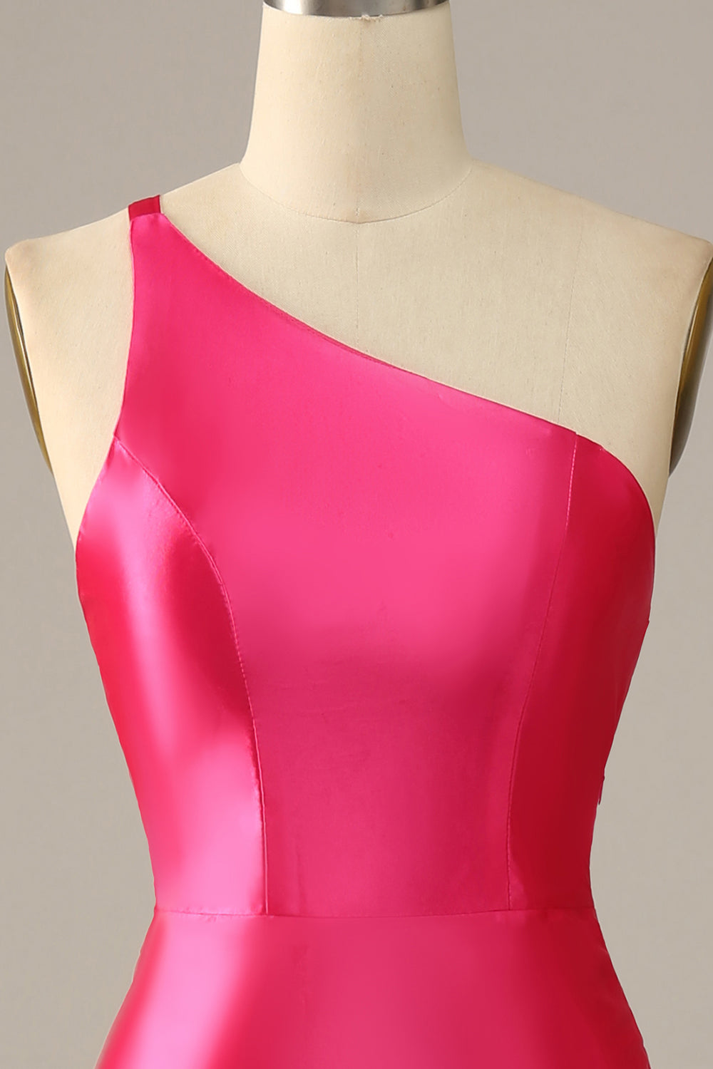 Fuchsia One Shoulder Mermaid Prom Dress