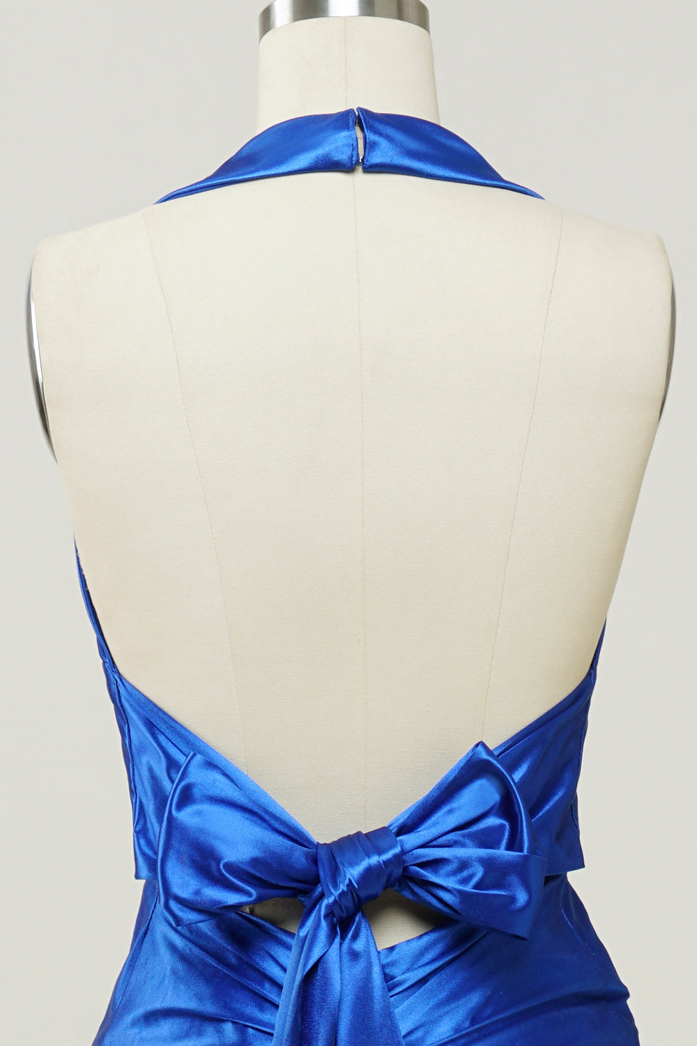 Royal Blue Halter Neck Long Prom Dress