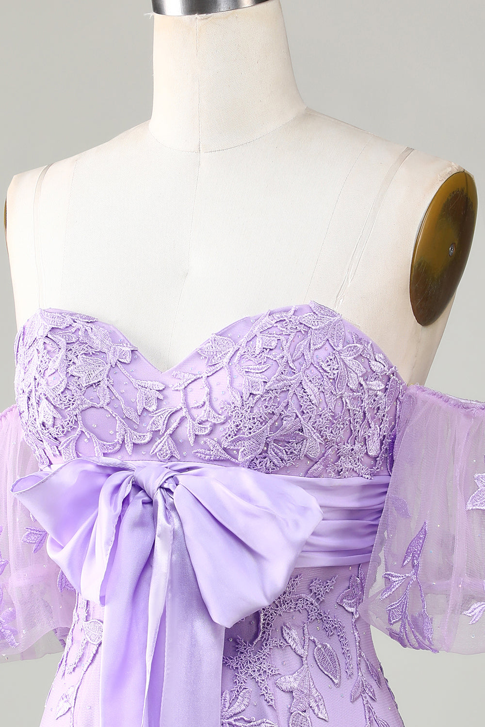 Bodycon Sweetheart Purple Short Homecoming Dress with Bowknot