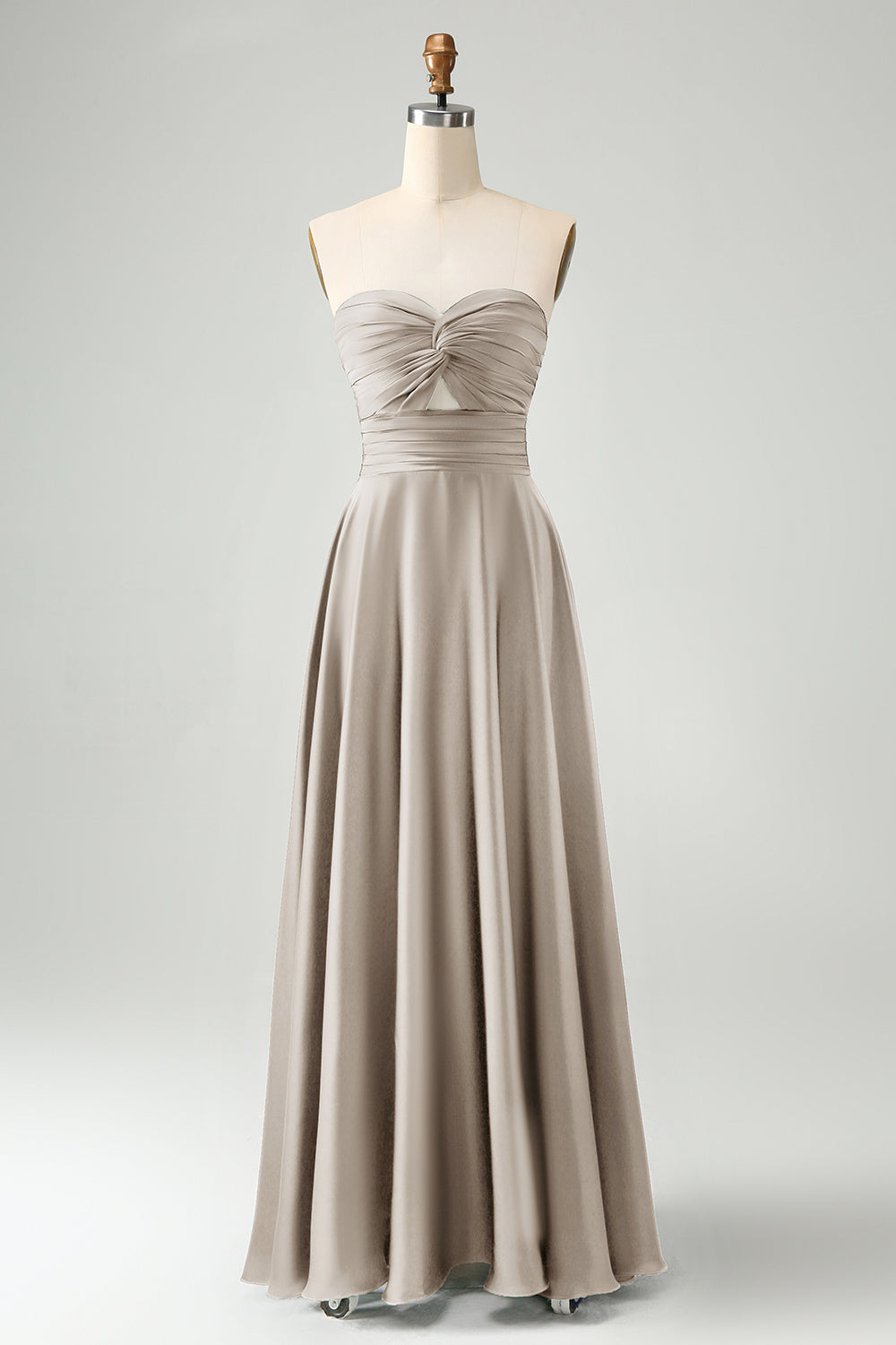 Dark Green A Line Sweetheart Keyhole Long Bridesmaid Dress