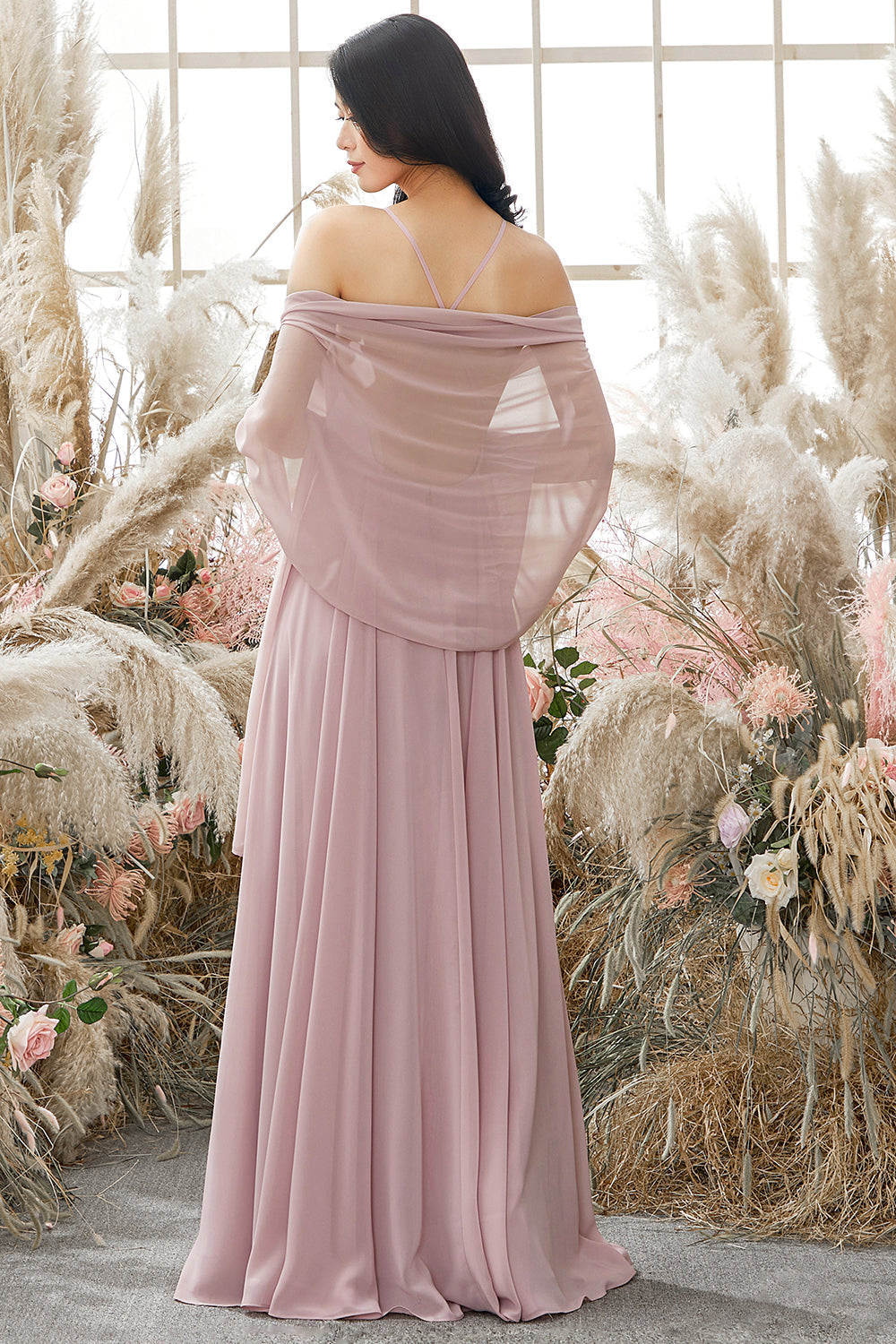 Dusty Pink Chiffon Bridesmaid Dress