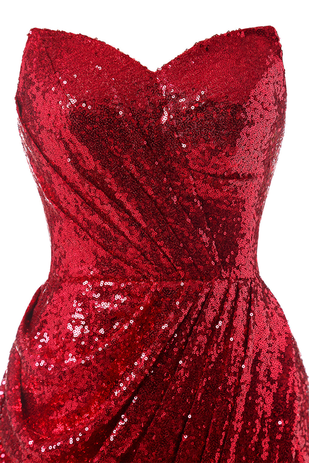 Red Mermaid Sequin Prom Dress