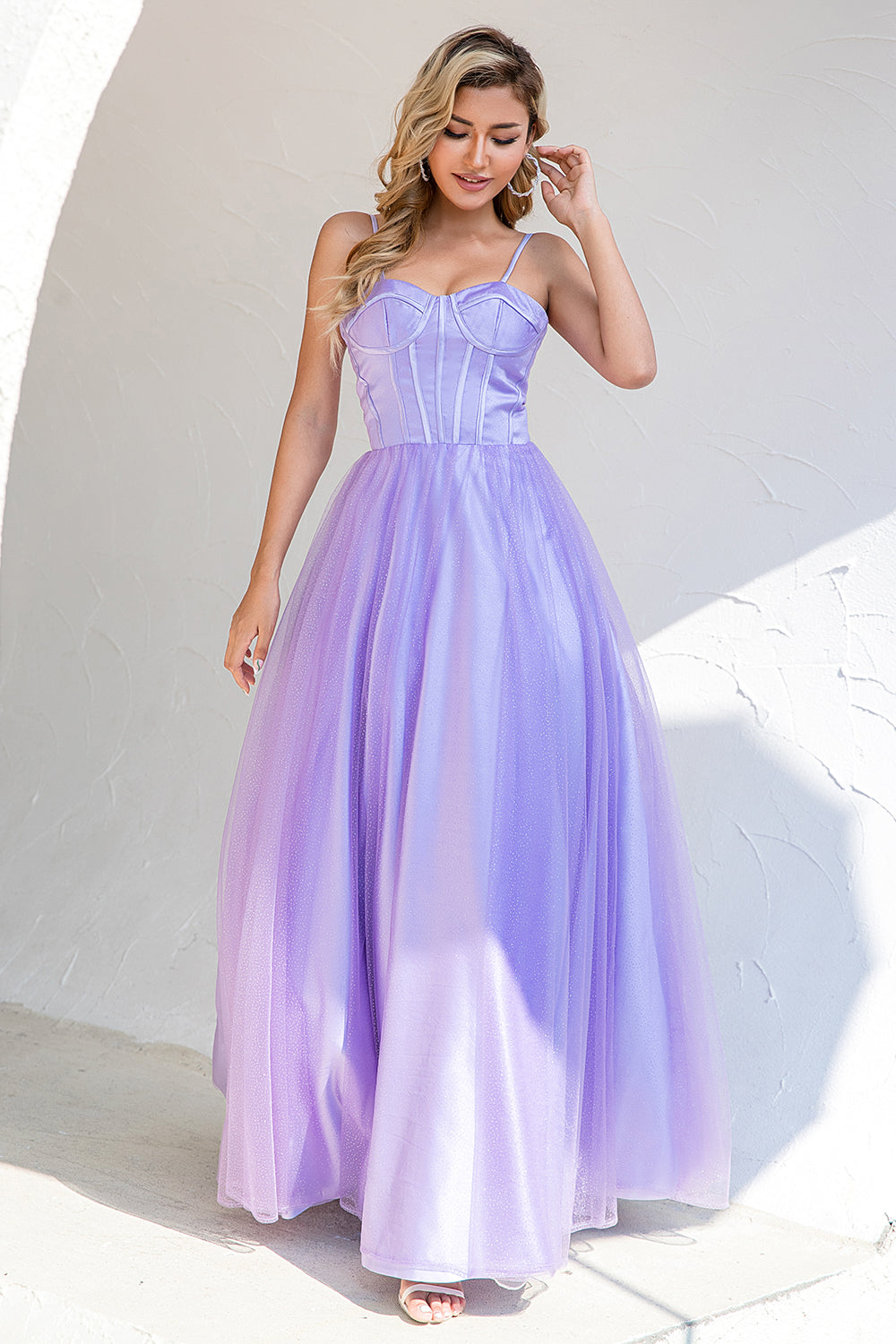 Purple Tulle A-line Prom Dress