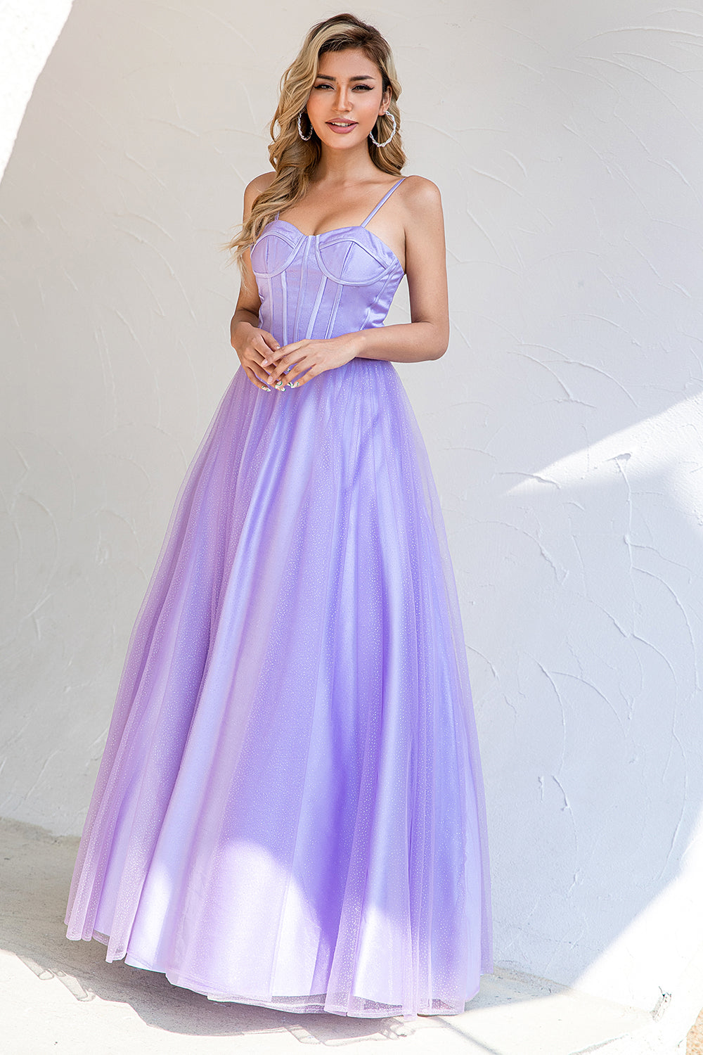 Purple Tulle A-line Prom Dress