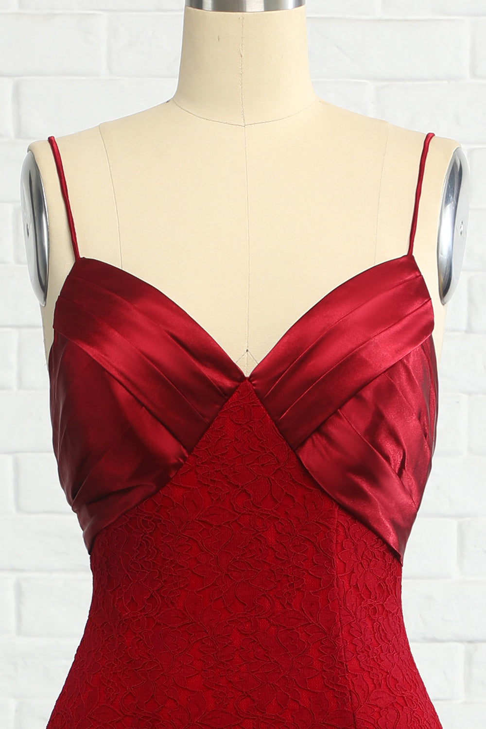 Lace Dark Red Bridesmaid Dress