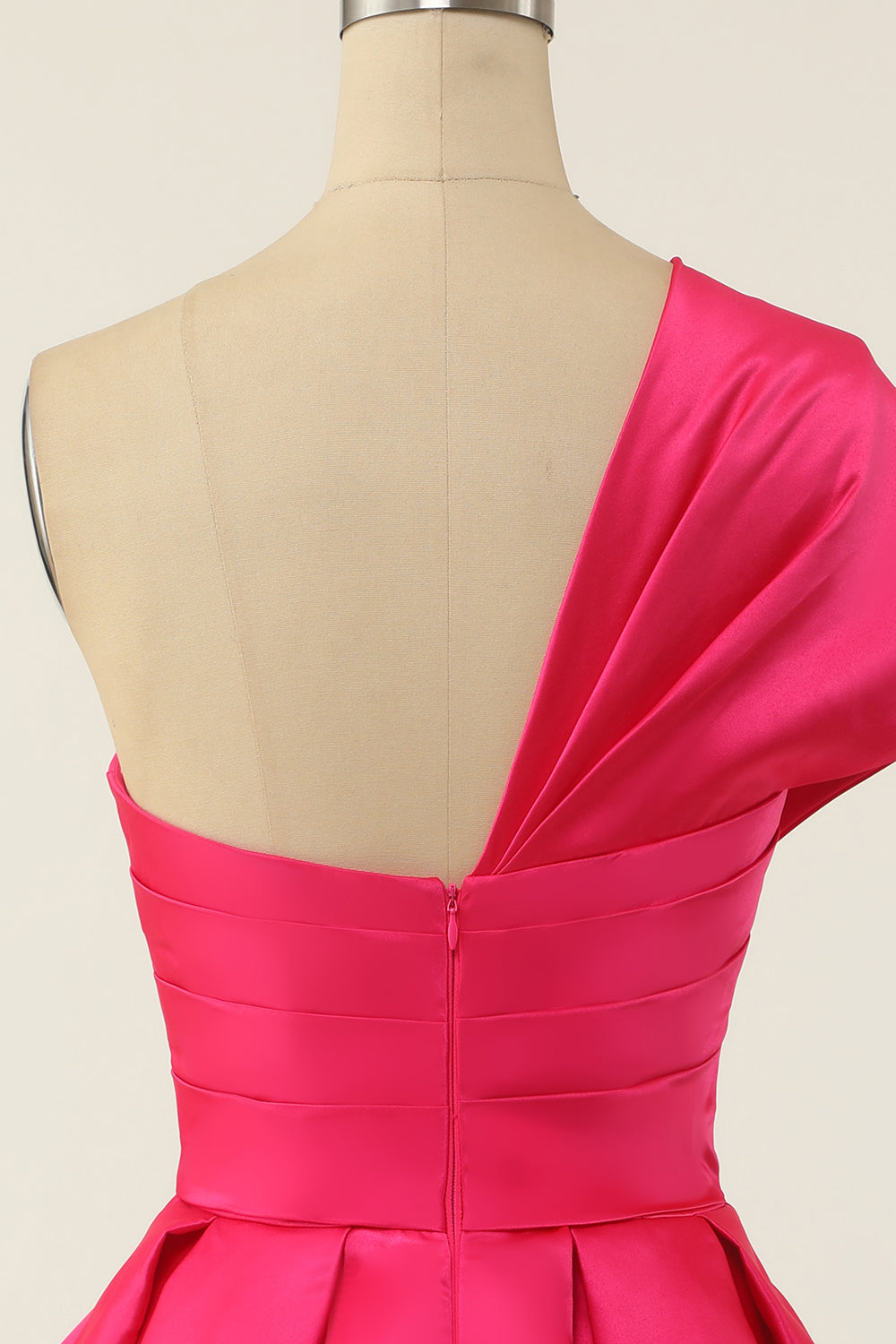 Fuchsia One Shoulder Cocktail Dress