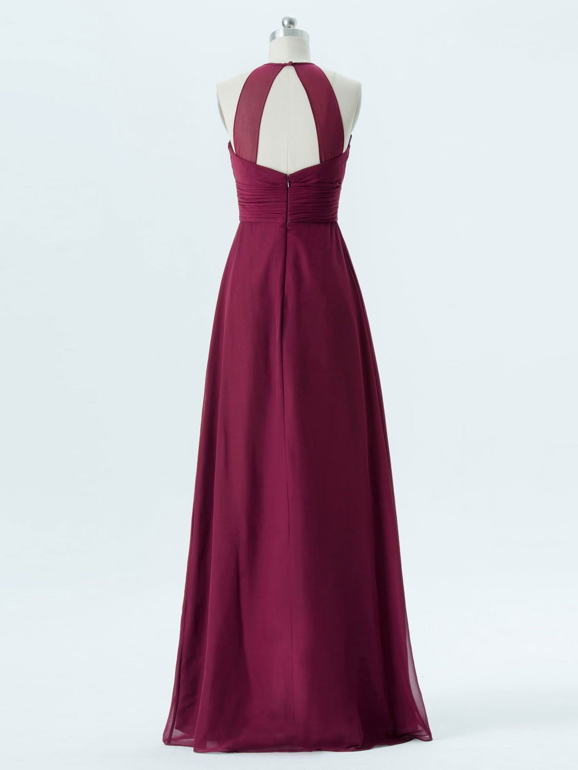 A-line Halter Floor-Length Chiffon Bridesmaid Dresses