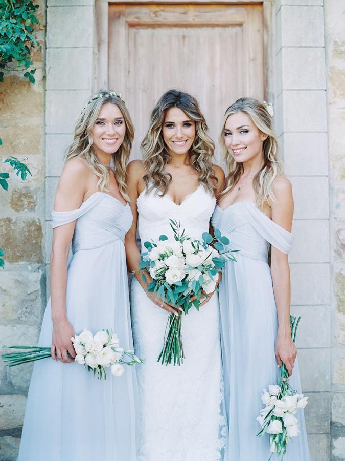 A-line Off-Shoulder Floor-Length Chiffon Bridesmaid Dresses