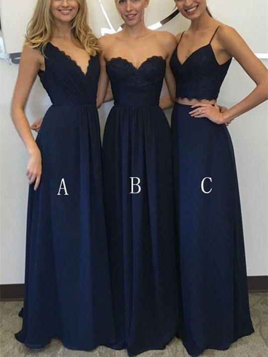 A-line Sweetheart Floor-Length Satin Simple Bridesmaid Dresses