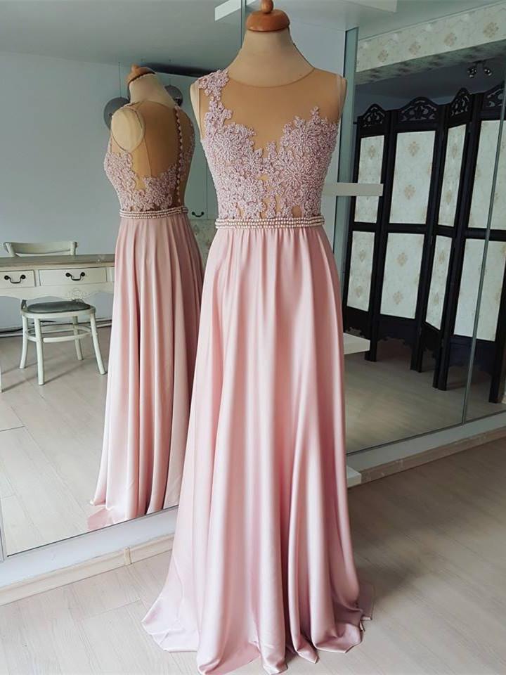 Eye-catching Satin Chiffon Jewel Neckline A-line Bridesmaid Dresses