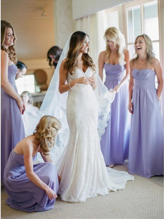 Fabulous Chiffon Strapless Neckline A-line Bridesmaid Dresses