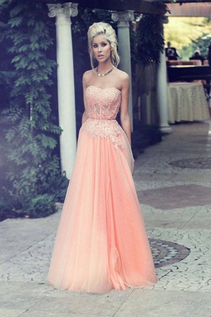 A-line Straight Across Floor-Length Chiffon Beaded Prom Dresses