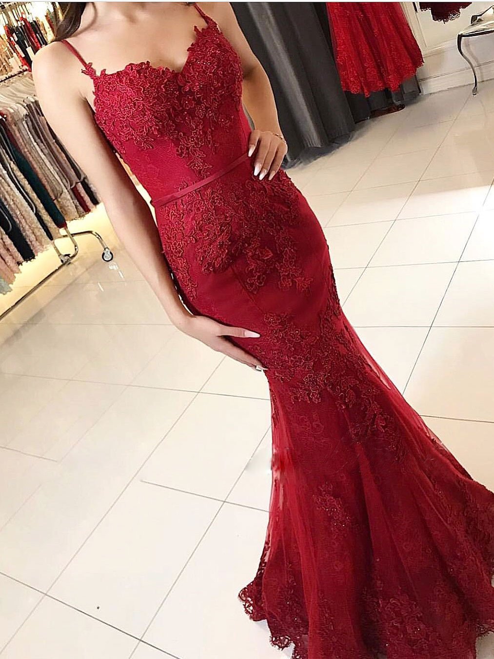 Beautiful  Mermaid Prom Dresses With Beaded Appliques Tulle Prom Gowns