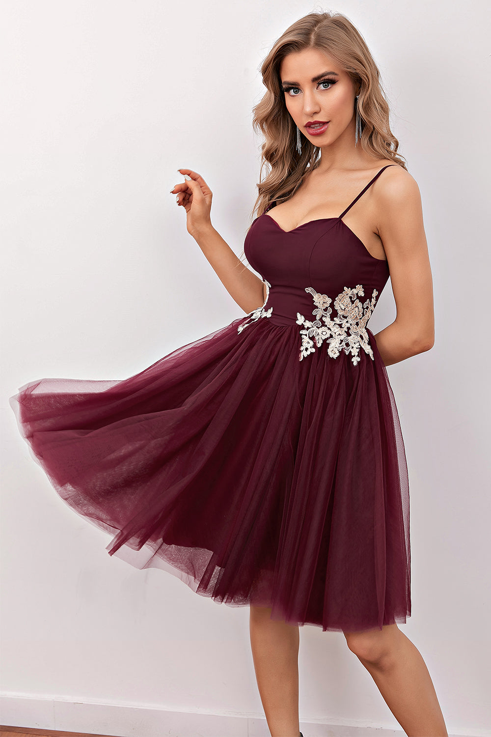 Burgundy Short Prom Homecoming Dress