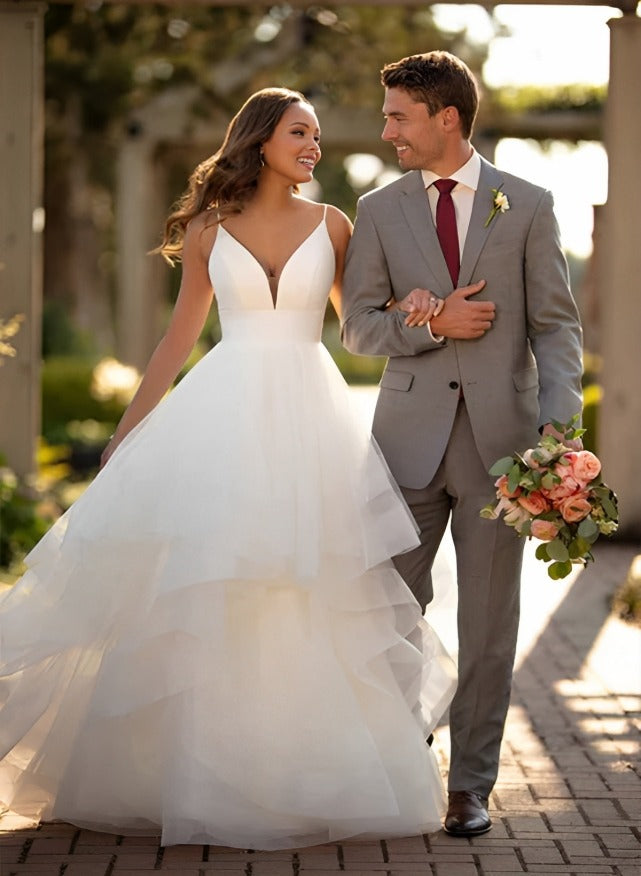 Fani | Classic Ball Gown Wedding Dress With Tulle Cascading Ruffles