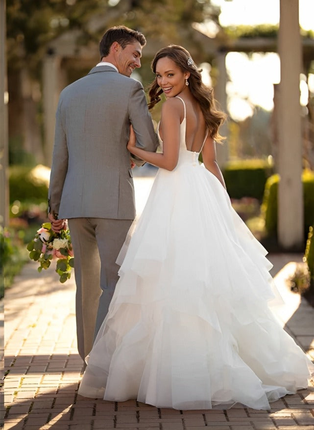 Fani | Classic Ball Gown Wedding Dress With Tulle Cascading Ruffles