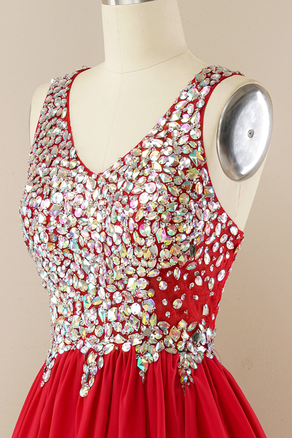 Red Beading Homecoming Dress