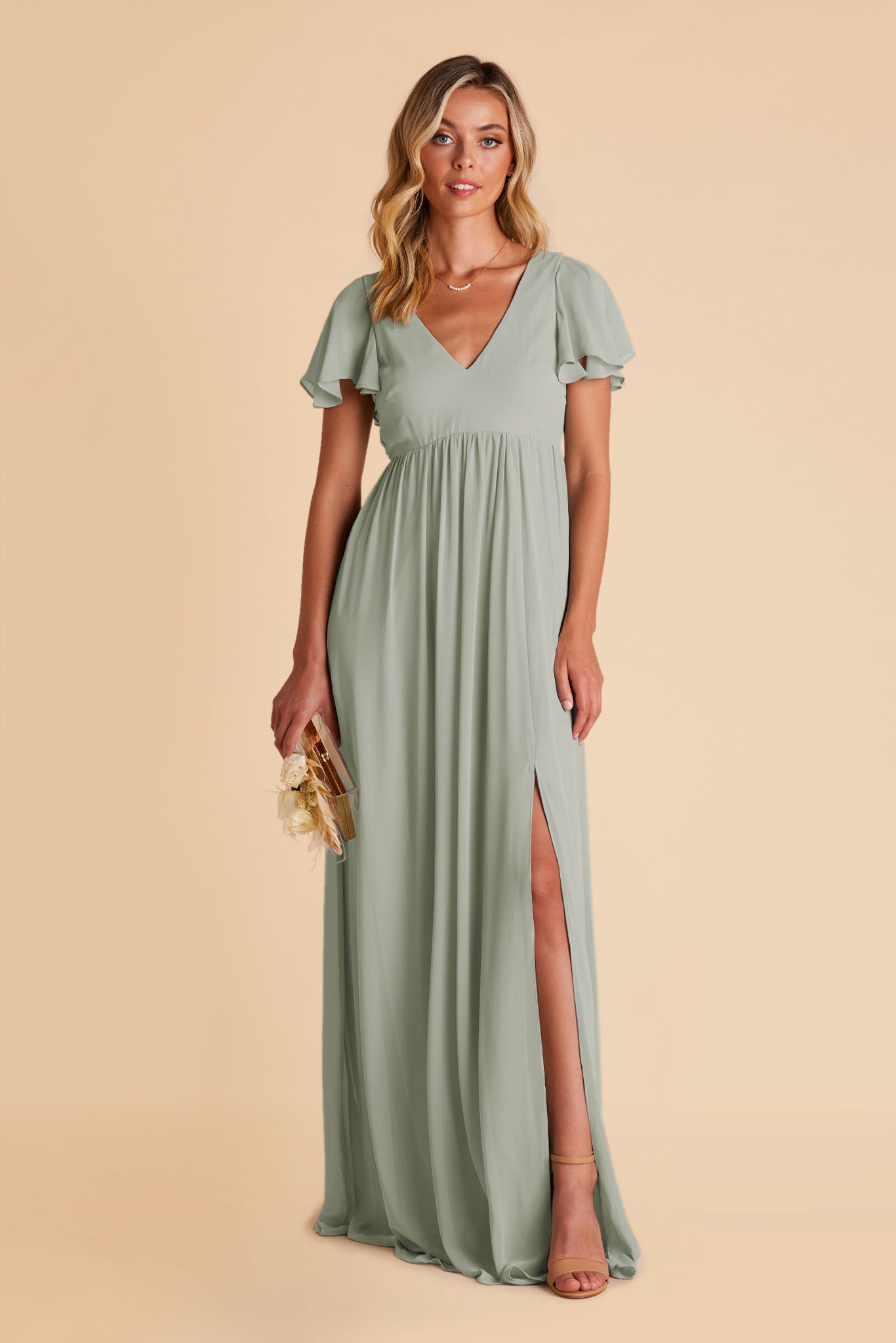 Hannah Empire Dress - Sage