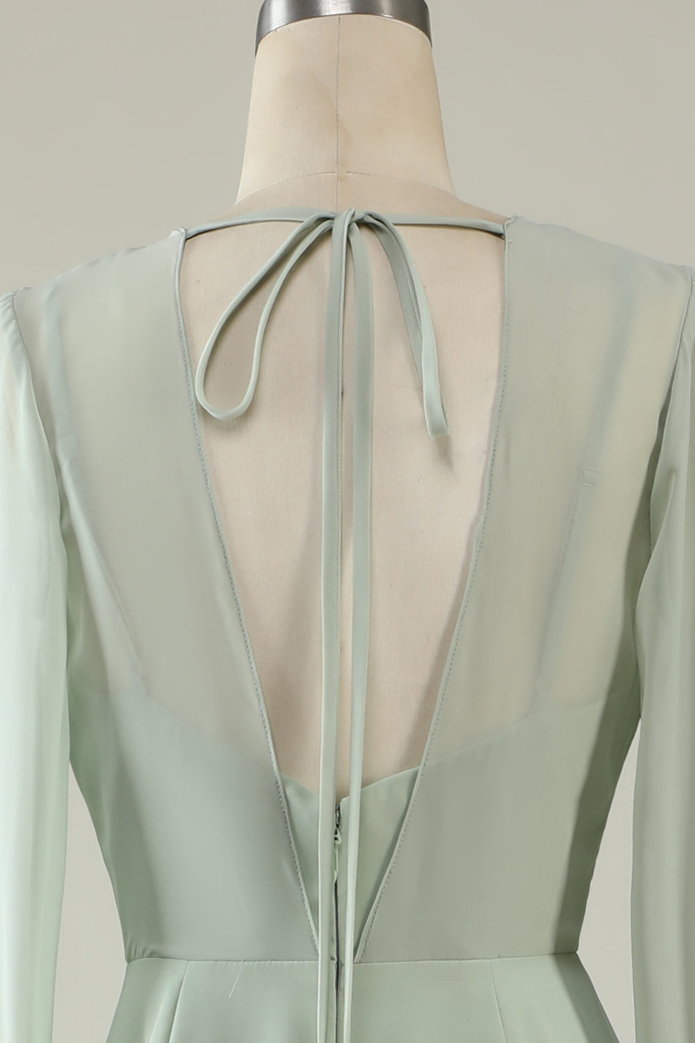 Mint Wedding Guest Dress with Long Sleeves